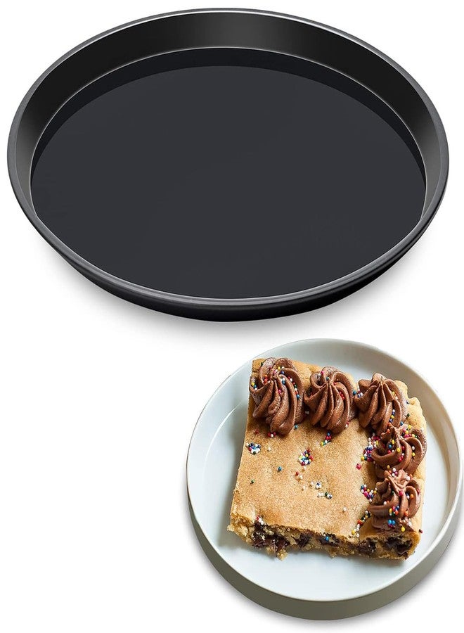 Yomvzake Cookie Cake Pan, 12 Inch Round Cake Pan Giant Shollow Cookie Pan Round Cookie Sheet Black Carbon Steel Tray Pan for Christmas Baking - Image 1
