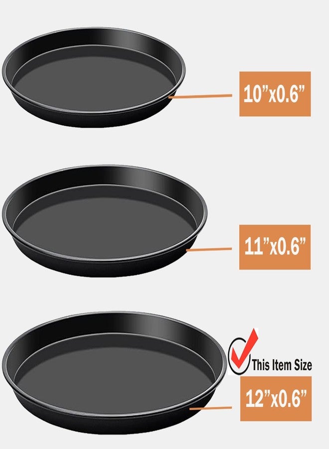 Yomvzake Cookie Cake Pan, 12 Inch Round Cake Pan Giant Shollow Cookie Pan Round Cookie Sheet Black Carbon Steel Tray Pan for Christmas Baking - Image 4
