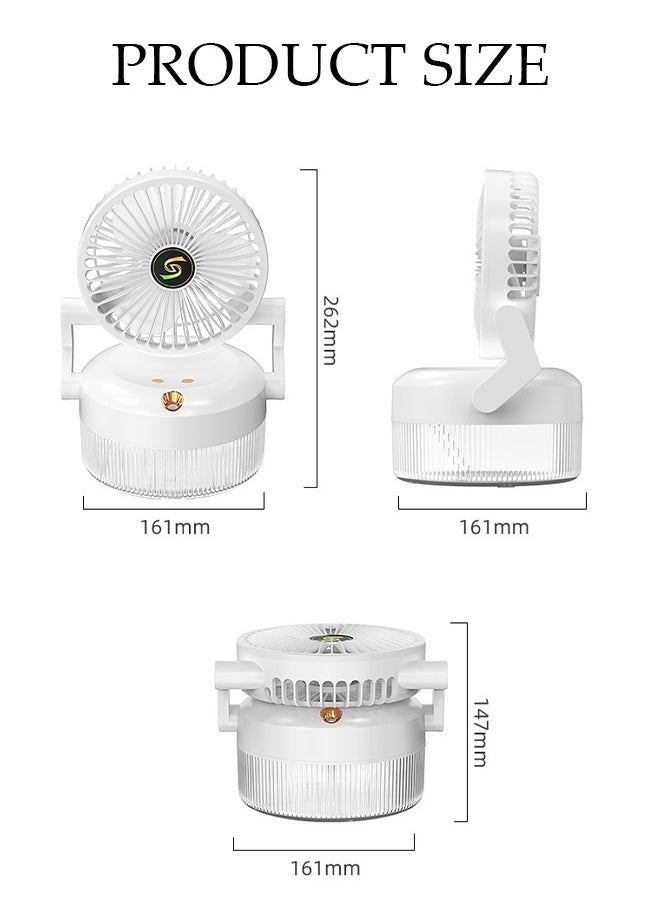 DUNISO Table Humidifying Spray Fan with Night Lamp,Mini Personal 3 Speeds Portable Table Fan 180° Flip Adjustment Desk Fan,Table Air Circulator Fan for Whole Room Home Bedroom Office  - Image 2