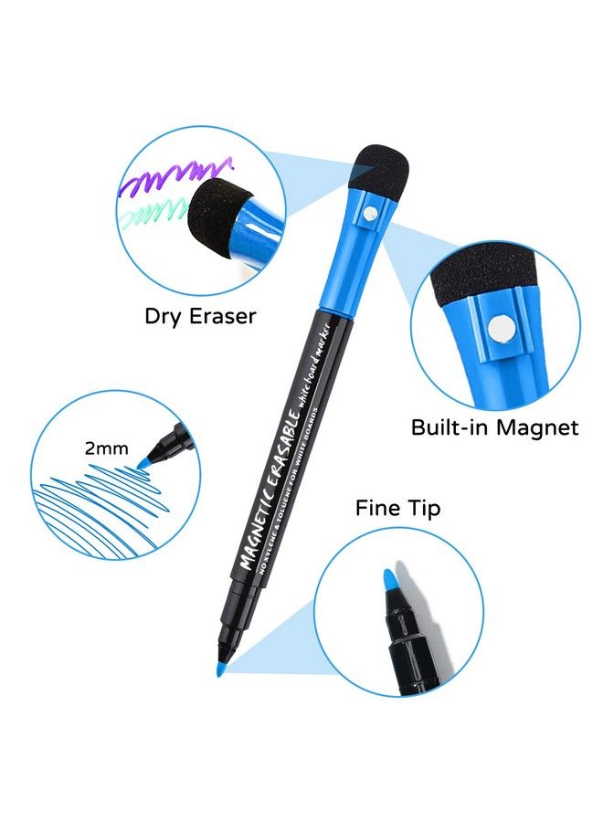 SAYEEC Magnetic Dry Erase Markers Fine Tip 12 Colors Whiteboard Markers With Eraser Cap Low Odor White Board Markers Dry Erase Marker Magic Painting Pens For Kids Teachers Office School Supplies - Image 4