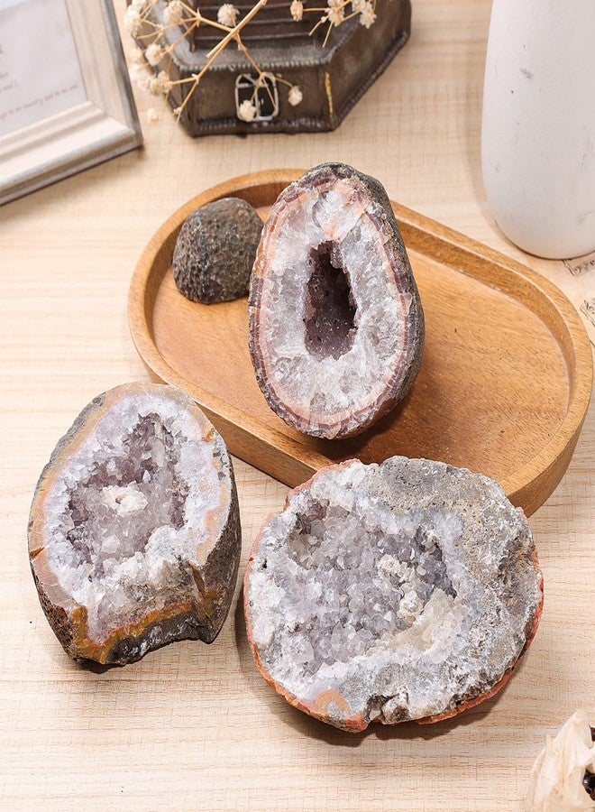 رووك كلاود حجر عقيق جيود طبيعي من روك كلاود، مجموعة من بلورات الكوارتز غير المنتظمة، حجر معدني لتزيين المنزل، 0.44-0.66 رطل - Image 4