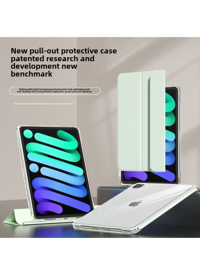 Applicable To 2024iPadmini7air5 Protective Cover Pro4 Transparent Full Screen 2022pro11 Flat Anti-bending Horizontal-Color:White Ice Color-Applicable Model:Air( 13inch )/Pro56( 12.9inch )2021/2022/2024