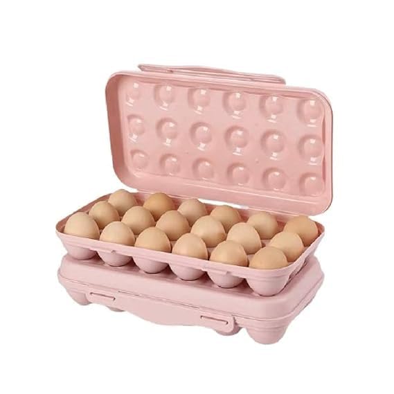 ZURITY 18 Rectangular Eggs Holders Egg Holder For Refrigerator Travel Egg Storage Container Plastic Refrigerator Egg Trays Camping Egg Box - Image 1