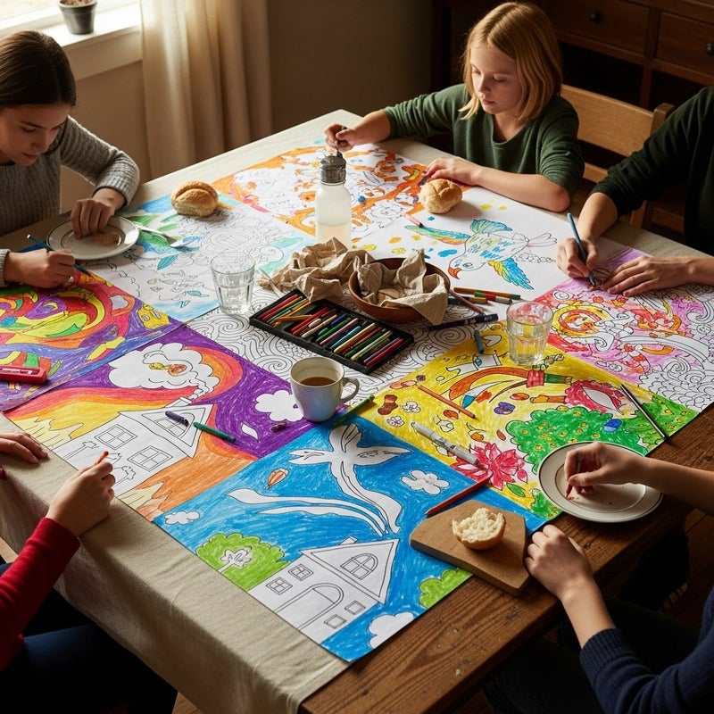 general Coloring My Tablecloth - Adventure Theme Large Paper Activity Mat - Image 2