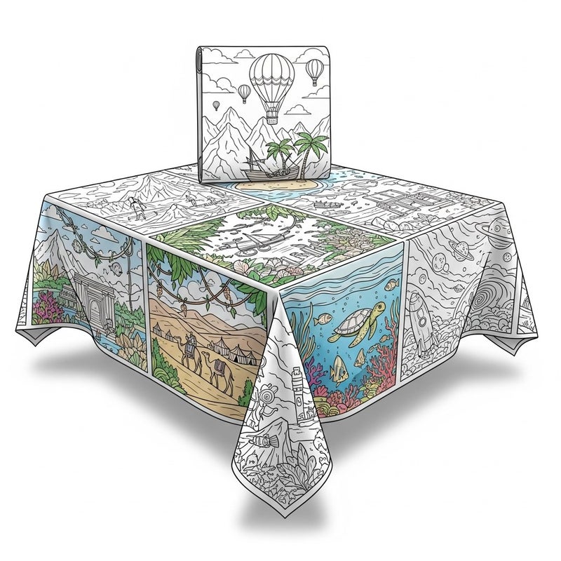 general Coloring My Tablecloth - Adventure Theme Large Paper Activity Mat - Image 1