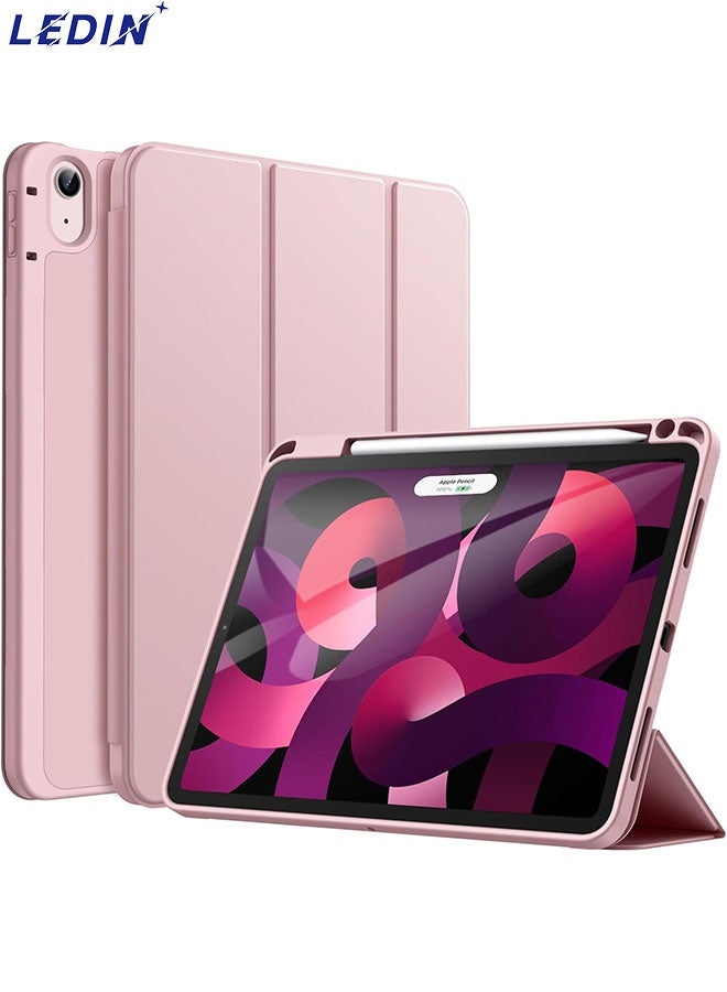 LEDIN Case for iPad Air 11-Inch M4/M3/M2 (2026/2025/2024), iPad Air 5/4 (2022/2020 5th/4th Generation 10.9-Inch) with Pencil Holder, Slim Tablet Cover with Soft TPU Back