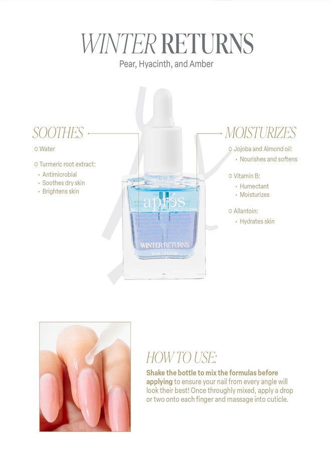 APRÉS Apres Light & Shadow Cuticle Serum, Nourishing Blend of Almond and Jojoba Oil, Vitamin B and Turmeric, Cuticle Repair Oil 15 mL (15 ml, Winter Returns (Pear, Hyacinth, and Amber)) - Image 2