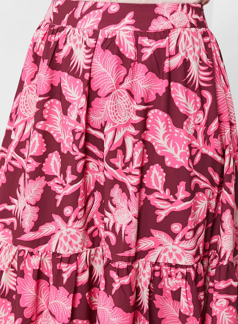 Femi9 Printed Tiered Skirt