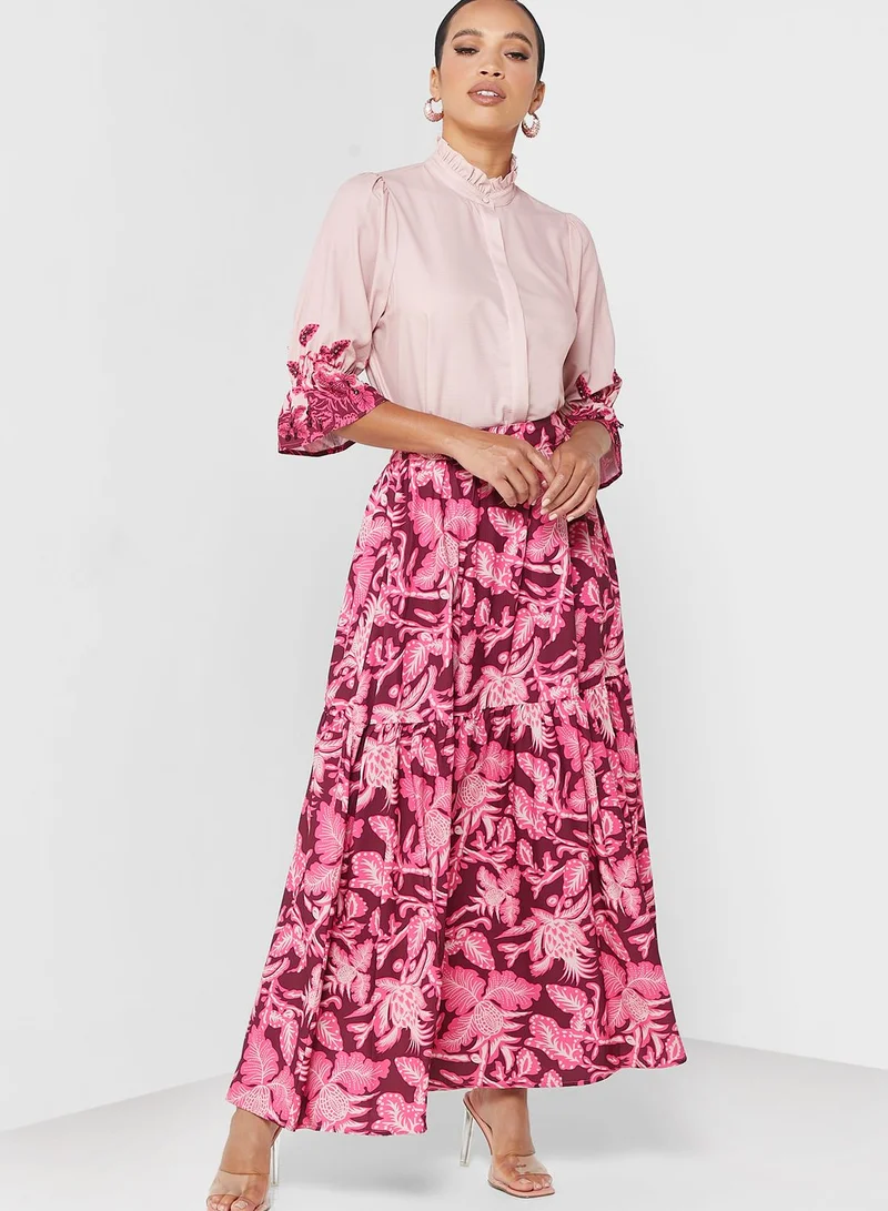 Femi9 Printed Tiered Skirt
