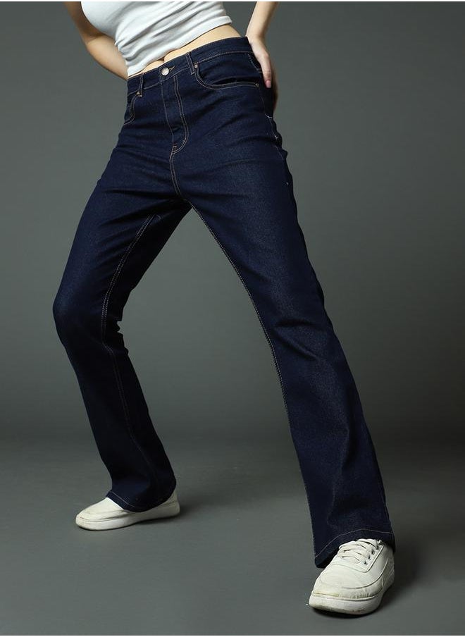 HIGH STAR - Mid Rise Straight Leg Jeans by Styli - Image 1