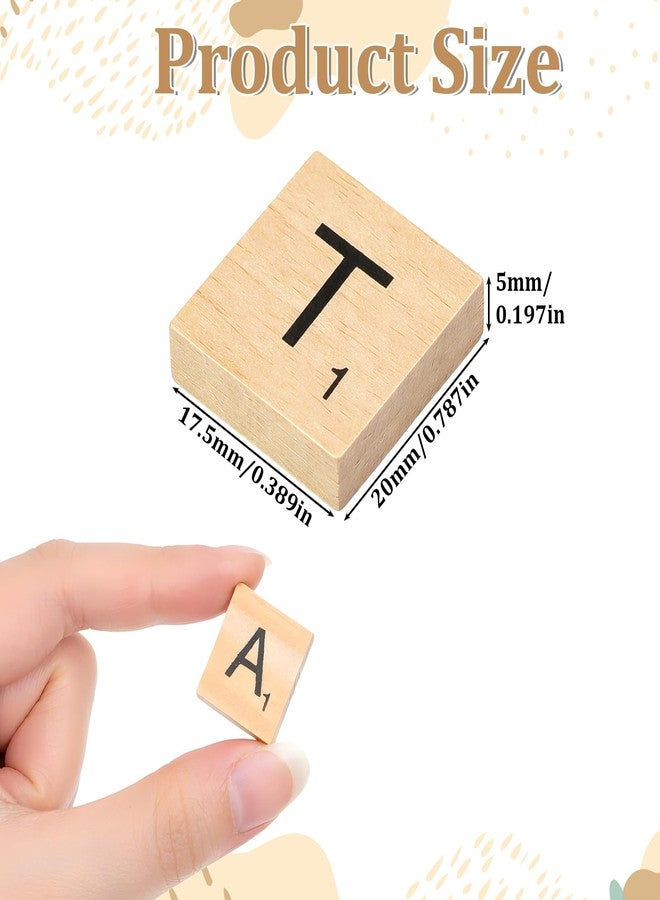 Exclaith 1200PCS Wood Letter Tiles for Crafts, Wooden Alphabet Tiles A-Z Capital Letters for Making Alphabet Coasters, Letter Gift Decoration for Holiday - Image 2