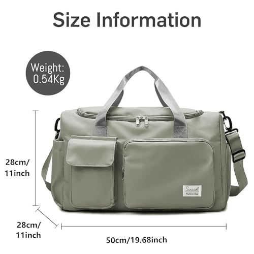 Suruid Sports Gym Duffel Bag with Shoes Compartment and Dry Wet Separated Pocket for Men and Women - Overnight Weekender Training Handbag Yoga Bag - Dark Gray - Image 2