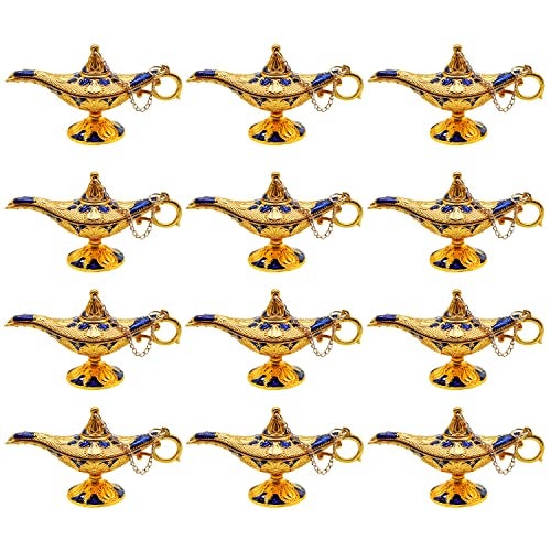 Hsiwto Pack of 12 Aladdin Magic Genie Lamps - Classic Vintage Magic Genie Light Costume Lamp for Home Wedding Table Decoration, Tiny Size, Blue - Image 1
