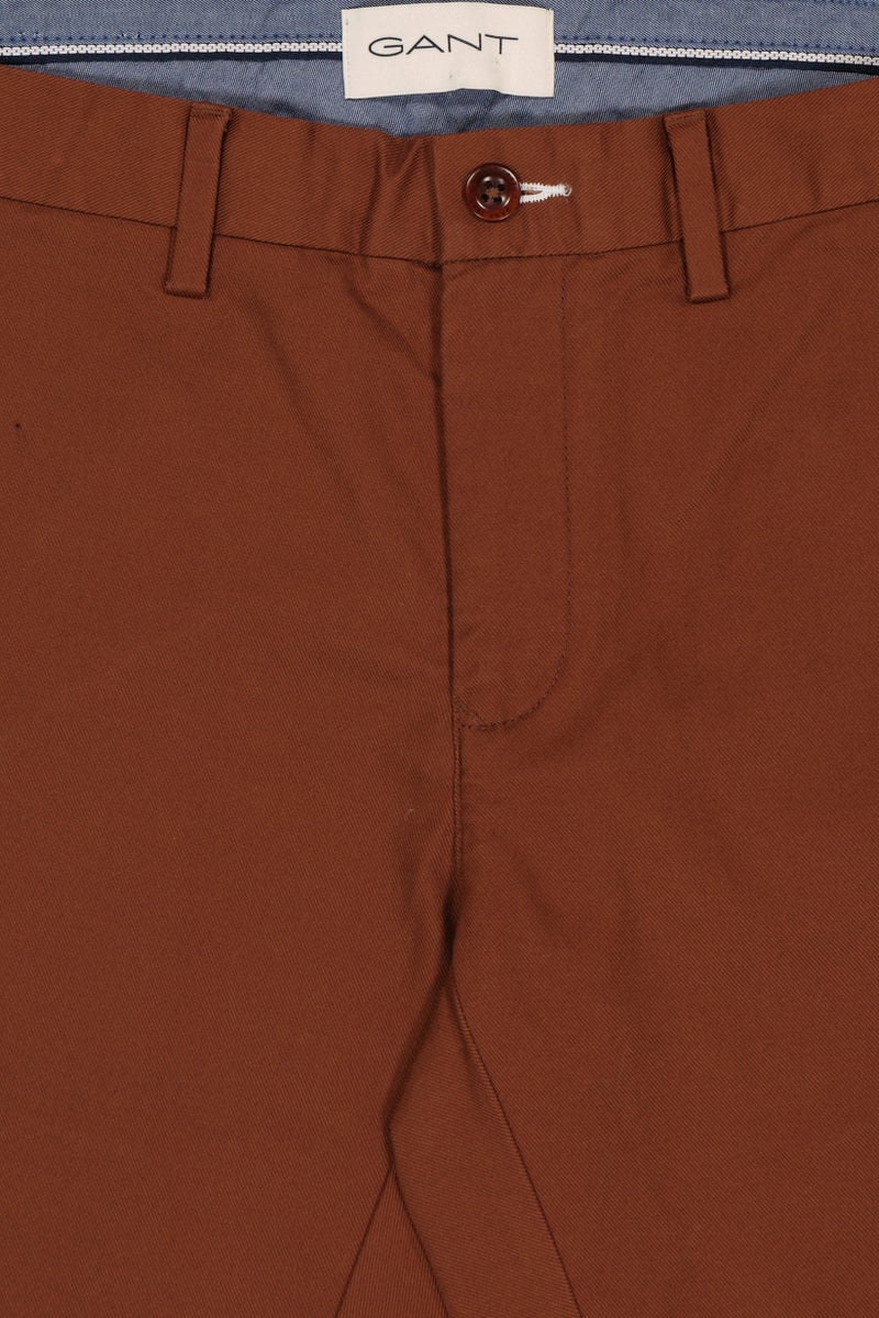 GANT Men Slim Fit Plain Chino Pants, Brown - Image 3