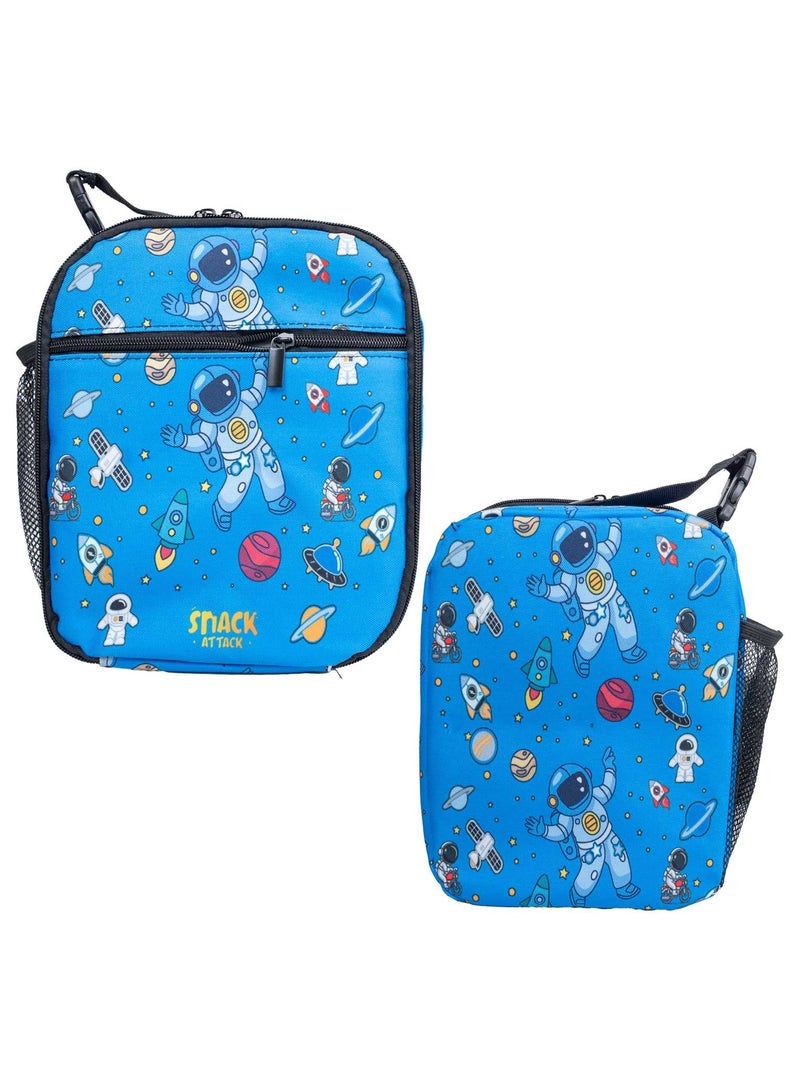 Snack attack Snack Attack Kids Insulated Lunch Bag – Space Astronaut Design – Leakproof, Lightweight with Shoulder Strap & Mesh Pocket – Ideal for School & Daycare – BPA-Free, Durable & Easy to Clean  - Image 1