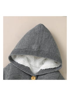 SYOSI Baby Hooded Romper, Newborn Cotton Jumpsuit  Infant Knitted Romper, Coat Long Sleeve Onesies Clothes Outfit for 6-12 Months Baby Girls Boys  - Image 4