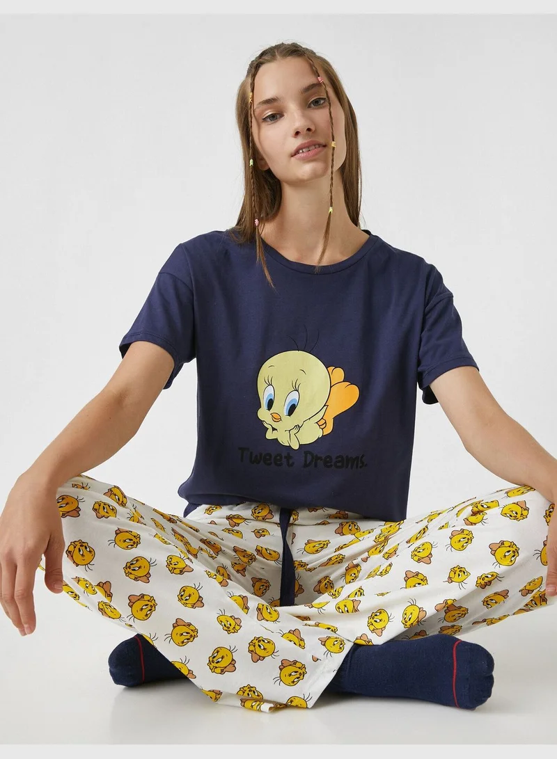 كوتون Tweety Licensed Cotton Short Sleeve Pyjamas Set