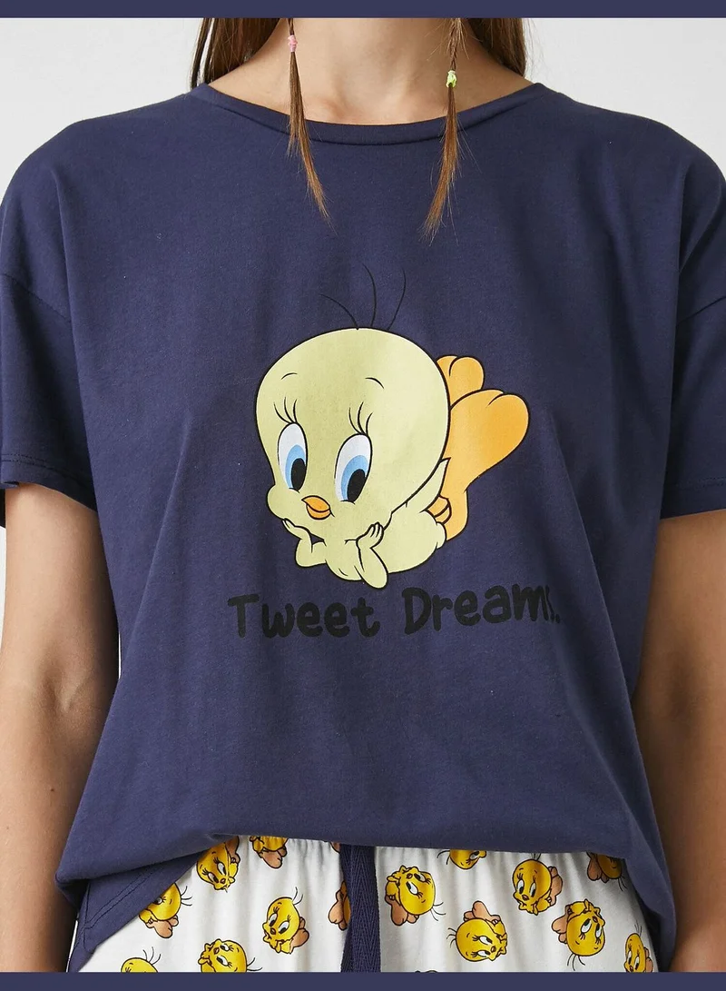 كوتون Tweety Licensed Cotton Short Sleeve Pyjamas Set