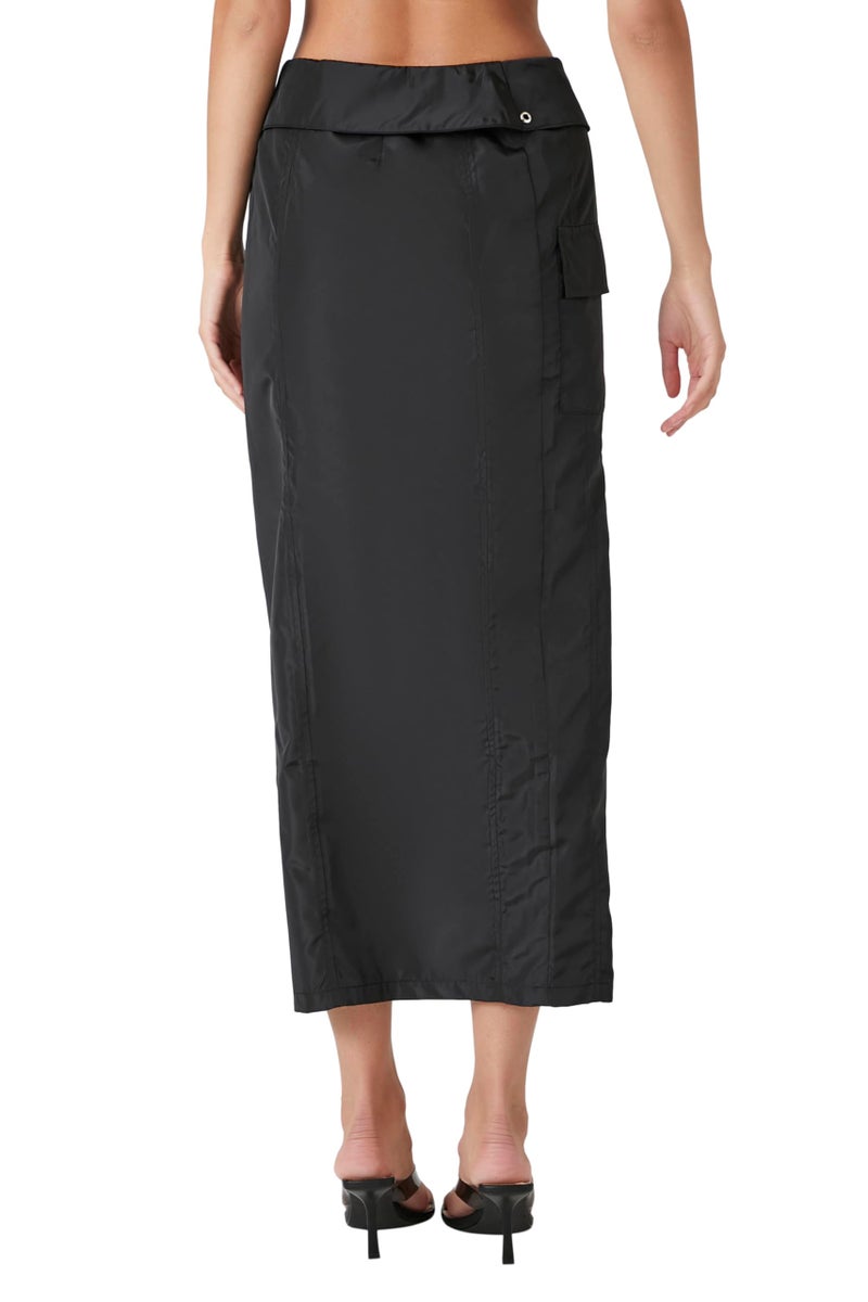 Forever 21 Split-Hem Cargo Maxi Skirt Black Small - Image 4