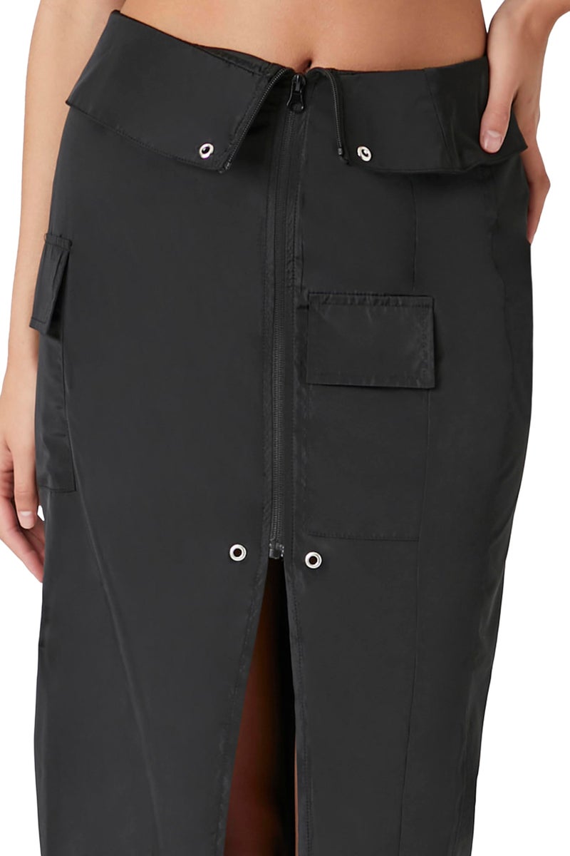 Forever 21 Split-Hem Cargo Maxi Skirt Black Small - Image 5