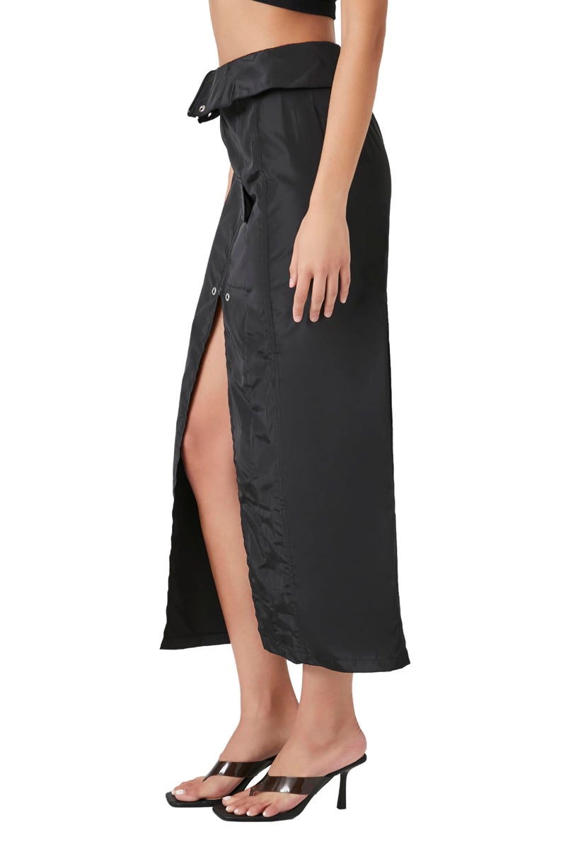 Forever 21 Split-Hem Cargo Maxi Skirt Black Small - Image 3
