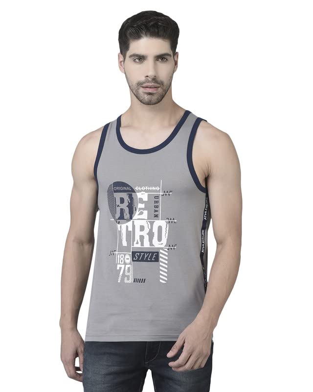 Dollar Mens Assorted Cotton Printed Vest Tank top Assorted (Any Colours) (Pack of 1) - Image 1