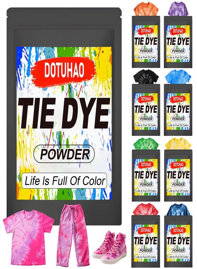 DOTUHAO Tie Dye Powder Kit, 9 Colors Clothing Dye, Fabric Color Dye, Permanent & Washfast Powder Tie Dyes, Creative Dyes for Clothes(9 Colors, 2 OZ) - Image 1
