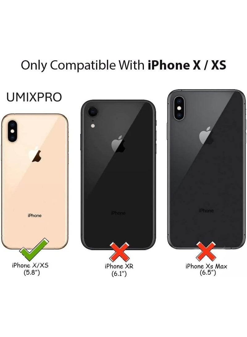 UMIXPRO Apple iPhone X/Xs Clear Magnetic Case, MagSafe Compatible Hybrid Hard Back & Silicone Frame, Shockproof Transparent Cover - Image 4