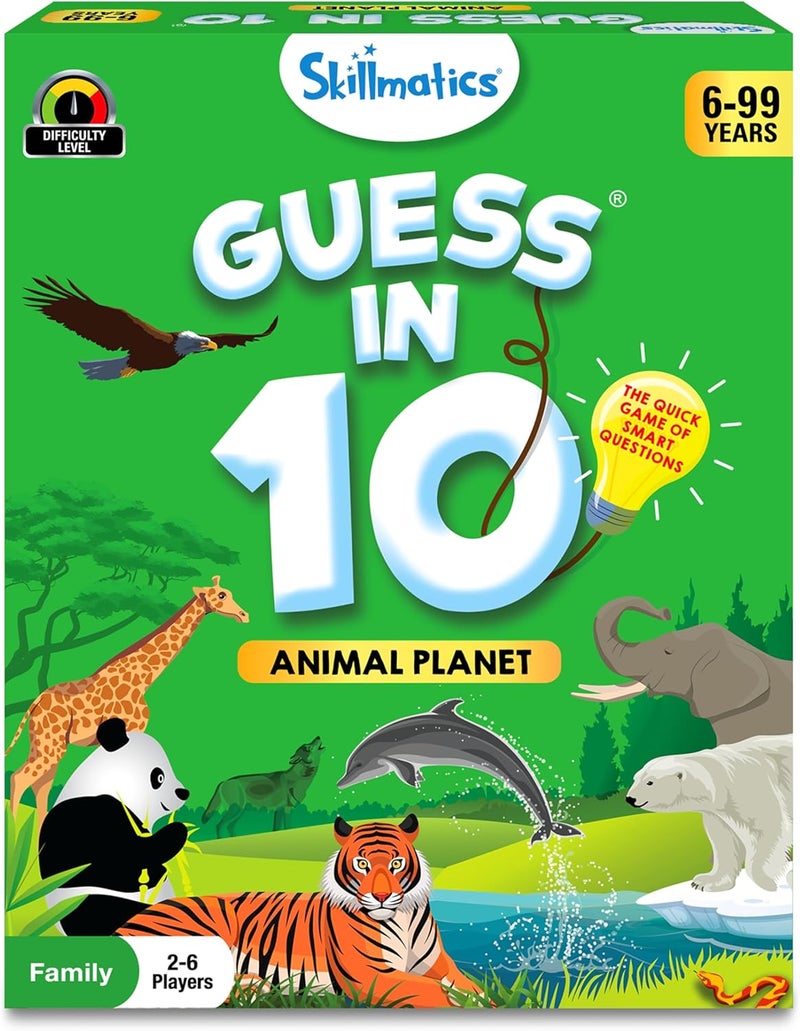 Skillmatics Guess in 10 Animal Planet, Card Game, Perfect for Boys, Girls, Kids, Teens, Adults Who Love Animals, Trivia Games, Travel Games, Gifts for Ages 6, 7, 8, 9, 10, and Up - Image 1