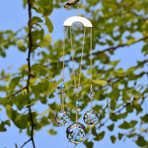 Pedobo 30/30/40mm Crystal Ball Prisms Suncatcher Hanging Ornament Chakra Crystals Rainbow Maker for Home,Garden Decoration - Image 3