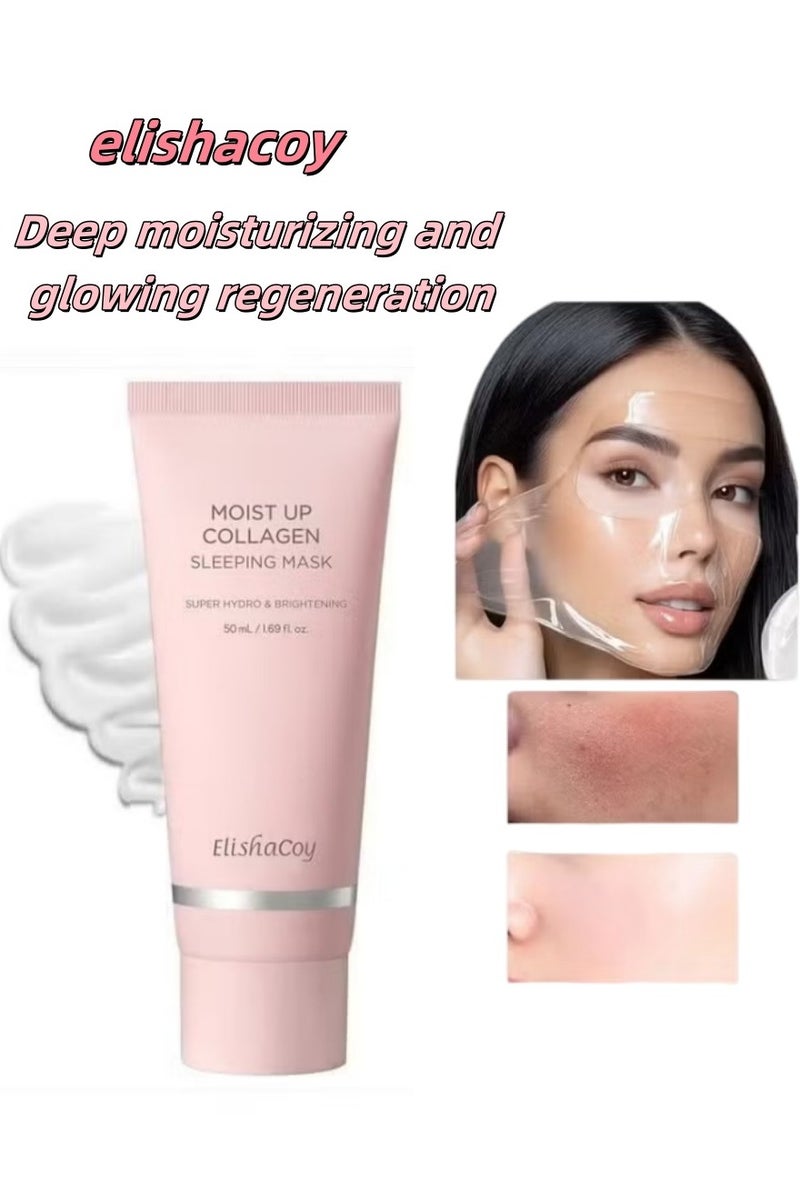 إليشكوي قناع النوم من Moist Up بالكولاجين – كريم جل ليلي مضاد للشيخوخة بفيتامين E والنياسيناميد | ترطيب عميق وتجديد الإشراقة | علاج ليلي للبشرة 50 مل - Image 4