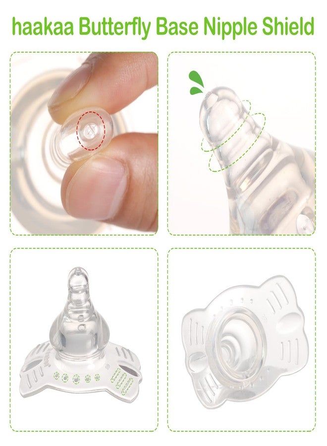 haakaa Nipple Shields for Nursing Breastfeeding Nipple Shield with Carry Case Combo, Butterfly Base & Ultra-Thin, 2pc - Image 4