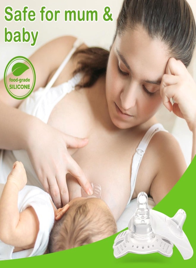 haakaa Nipple Shields for Nursing Breastfeeding Nipple Shield with Carry Case Combo, Butterfly Base & Ultra-Thin, 2pc - Image 2