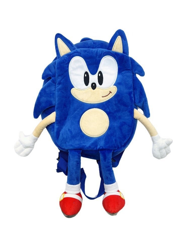2024 New 3D Sonic blue Backpack Cartoon Toys Game character Sonic the hedgehog plush doll toy Travel Bags Schoolbag Kids Boys Gifts  - Image 1