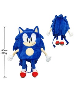 Generic 2024 New 3D Sonic blue Backpack Cartoon Toys Game character Sonic the hedgehog plush doll toy Travel Bags Schoolbag Kids Boys Gifts  - Image 3