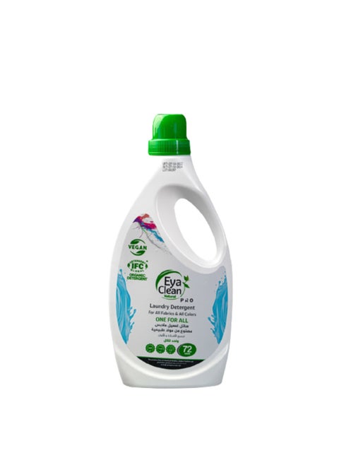 Eya Clean Pro Liquid Laundry detergent, organic and vegan odorless and colorless 1800 ml 72 Uses