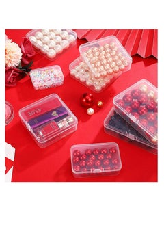 Excefore Containers Box Small Clear Plastic Beads Storage Containers Box with Hinged Lid Storage Case of Small Items, Crafts, Jewelry, Hardware, 3.3 x 3.3 x 1.1 Inche, 8 Pieces  - Image 2