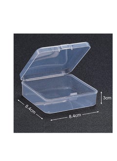 Excefore Containers Box Small Clear Plastic Beads Storage Containers Box with Hinged Lid Storage Case of Small Items, Crafts, Jewelry, Hardware, 3.3 x 3.3 x 1.1 Inche, 8 Pieces  - Image 3