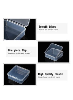 Excefore Containers Box Small Clear Plastic Beads Storage Containers Box with Hinged Lid Storage Case of Small Items, Crafts, Jewelry, Hardware, 3.3 x 3.3 x 1.1 Inche, 8 Pieces  - Image 4