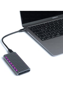 Dark USB 3.2 Gen2 Type C - M.2 NVMe & NGFF SATA SSD Disk Box with RGB LED
 (DK-AC-DSEM5)  - Image 5