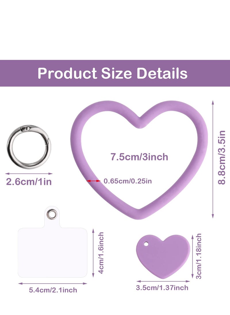 Excefore - Heart Loop Phone Lanyard with Key Chain Holder, Versatile u0026 Comfortable Smartphone Wrist Strap, Ideal for Outdoor Activities, Compatible with Most Smartphones, 4packs Back Patch Included - Image 1