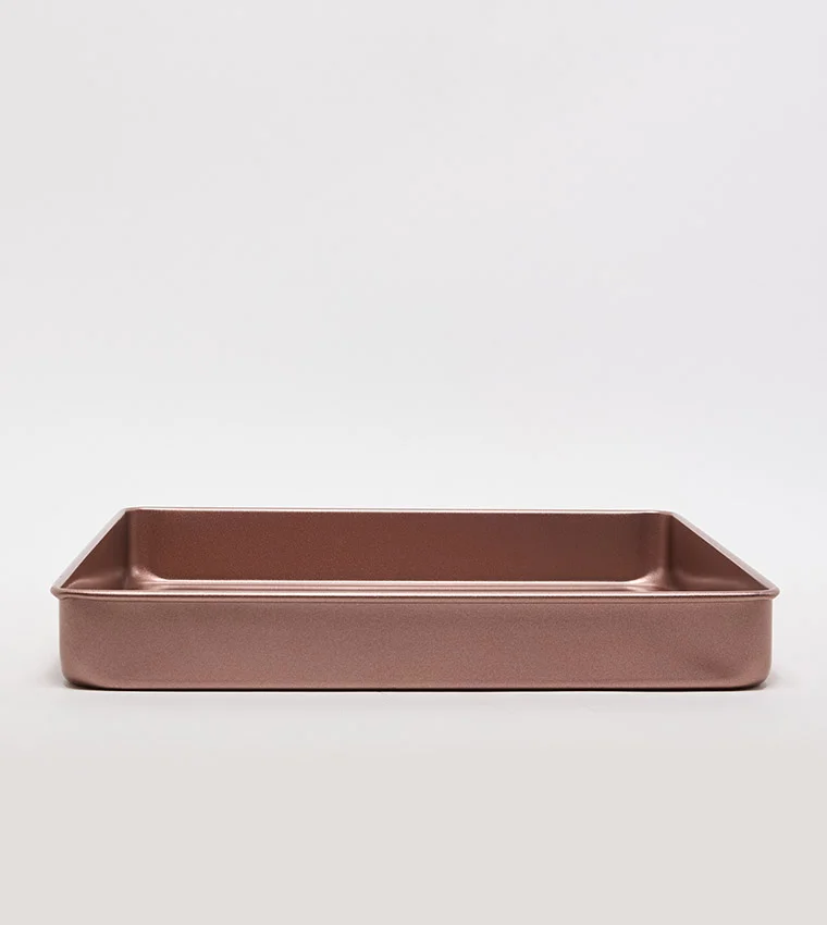 Martha stewart Ribbed Square Baking Tray 28cm Rose Gold