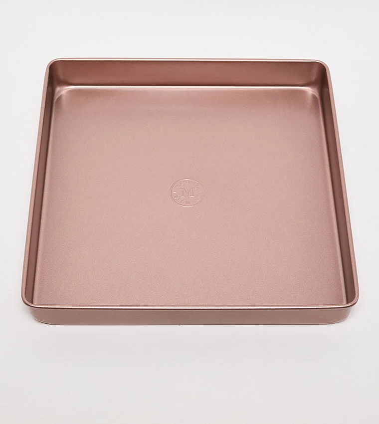 Martha stewart Ribbed Square Baking Tray 28cm Rose Gold