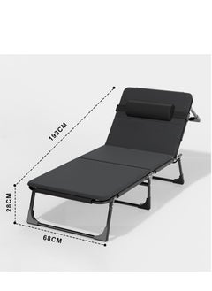 Folding Bed with Cushion Portable Camping Reclining Chair for Outdoor Lawn Patio Sunbathing Black - pzsku/Z88EE201F1FA507B2BE4EZ/45/_/1682317900/4cfa62a5-aae1-4370-8074-375b5397435d