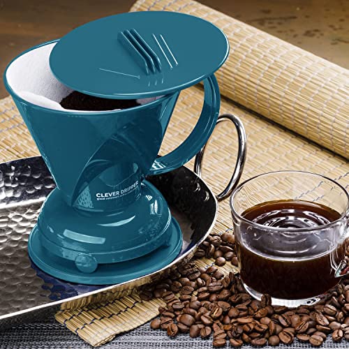 Clever Coffee Dripper and Filters, Large 18 oz| Barista's Choice| Safe BPA Free Plastic|Includes 100 Filters (Peacock Blue) - Image 5