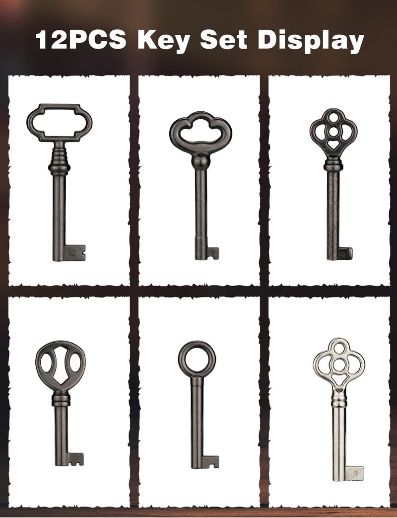 Mellbree Skeleton Key  12-Key Universal Hollow Barrel Skeleton Keys Kit For Antique Dresser  Chinese Cabinet  Antique Furniture And Old Style Cabinets Or Doors  Select Antique Furniture Limited Compatibility - Image 4