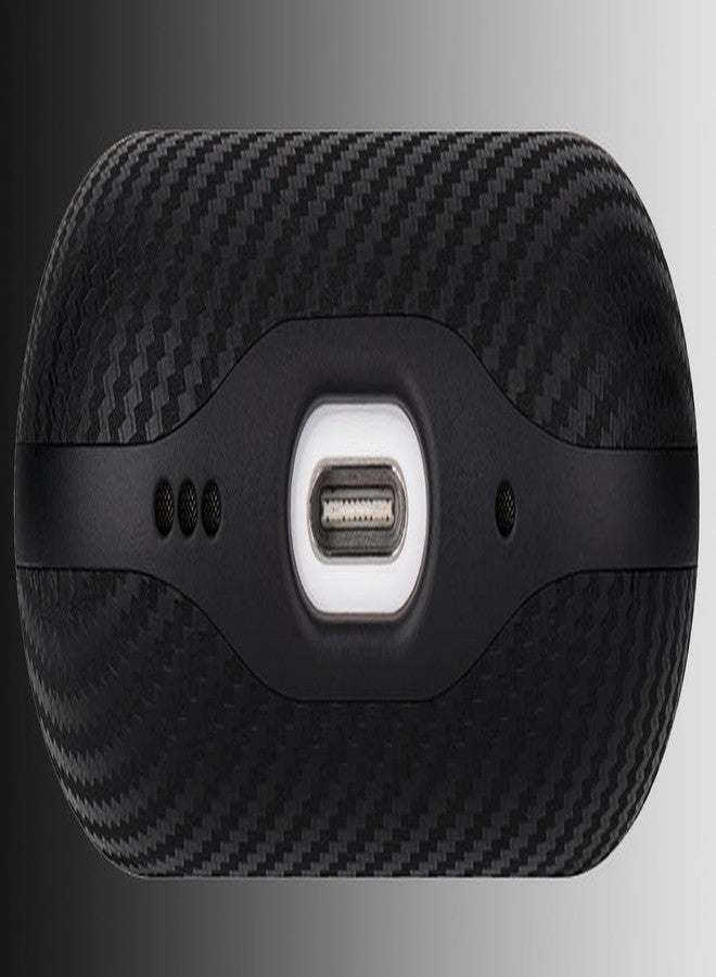 Lopie جراب LOPIE لسماعات AirPods Pro من الجيل الثاني - غطاء مصنوع يدويًا لسماعات AirPods Pro 2 - مصنوع من الجلد الطبيعي - غطاء صلب واقٍ متوافق مع الشحن اللاسلكي - نسيج ألياف الكربون - أسود - Image 3