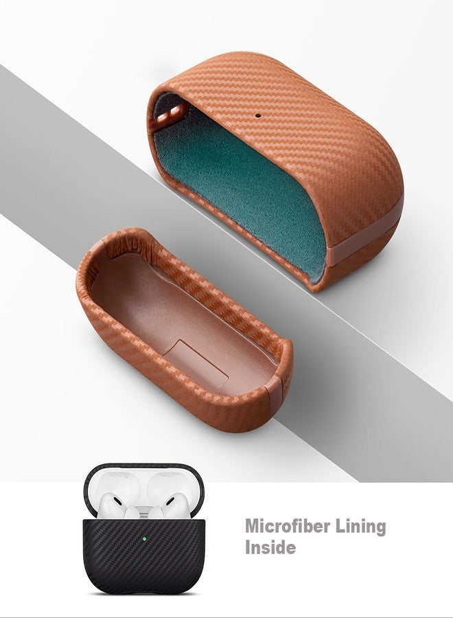 Lopie جراب LOPIE لسماعات AirPods Pro من الجيل الثاني - غطاء مصنوع يدويًا لسماعات AirPods Pro 2 - مصنوع من الجلد الطبيعي - غطاء صلب واقٍ متوافق مع الشحن اللاسلكي - نسيج ألياف الكربون - أسود - Image 5