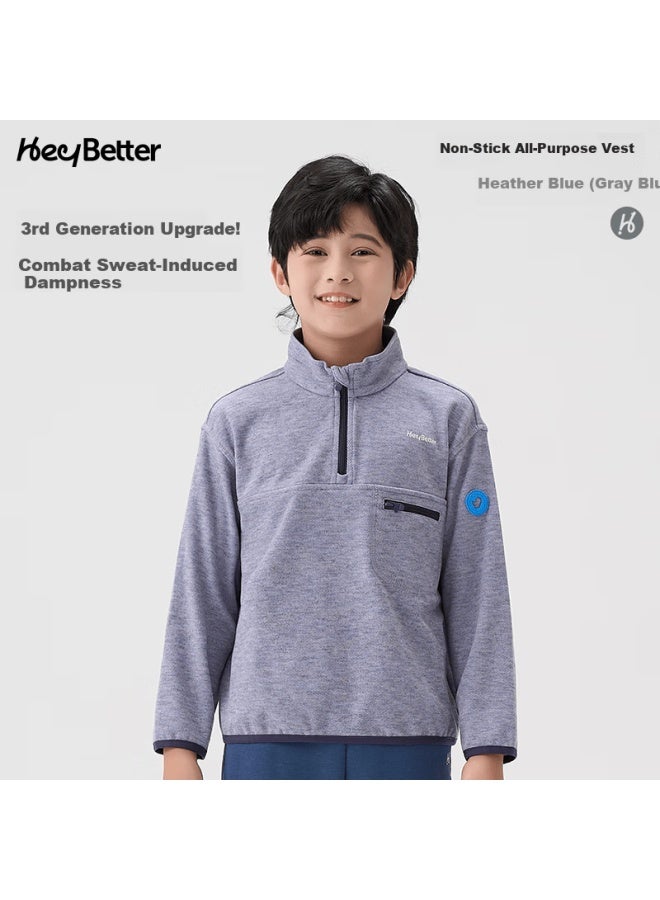Heybetter Adult Half-zip Pullover - Heather Blue 170