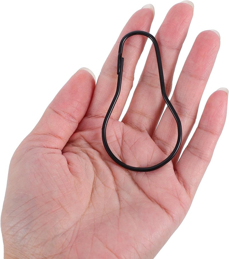 20pcs Black Shower Curtain Hooks and Rings Metal Bathroom Curtain Rod Hangers for Shower and Drapes - Image 4